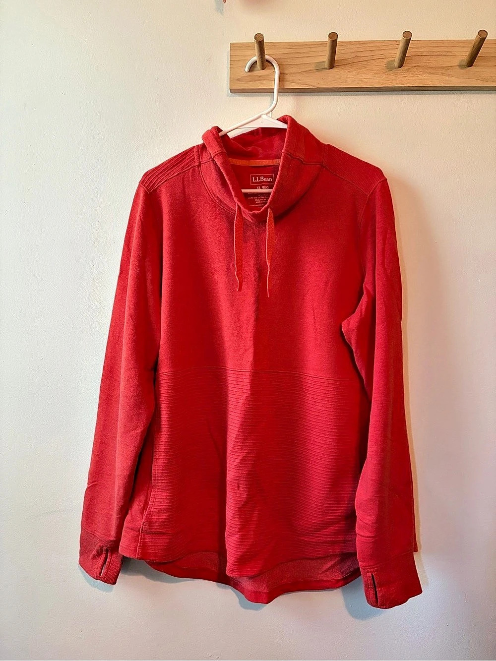 L.L.Bean Anorak Red Pullover Hoodie XL
